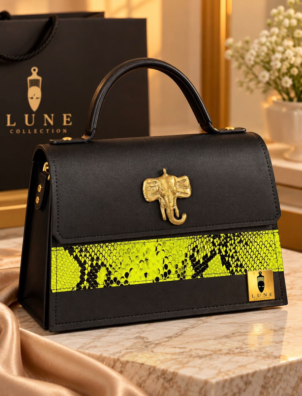 Sac Cuir Luna Signature rouge